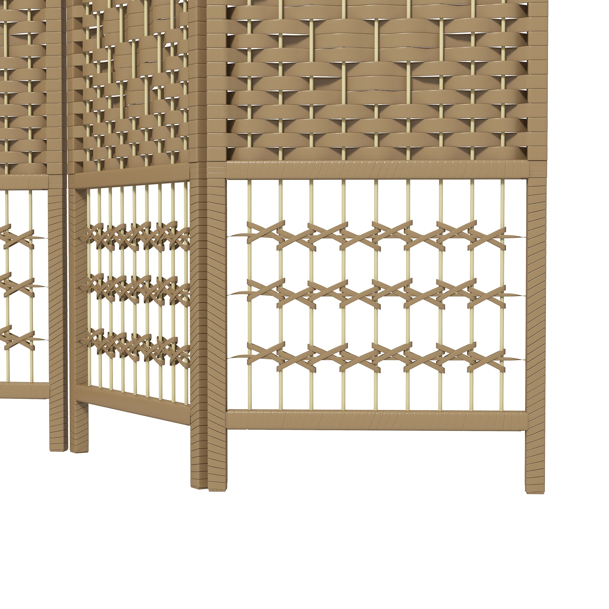 3 Panel Folding Room Divider, Privacy Screen, Paravent Partition Separator for Living Room, Bedroom, Natural Wood