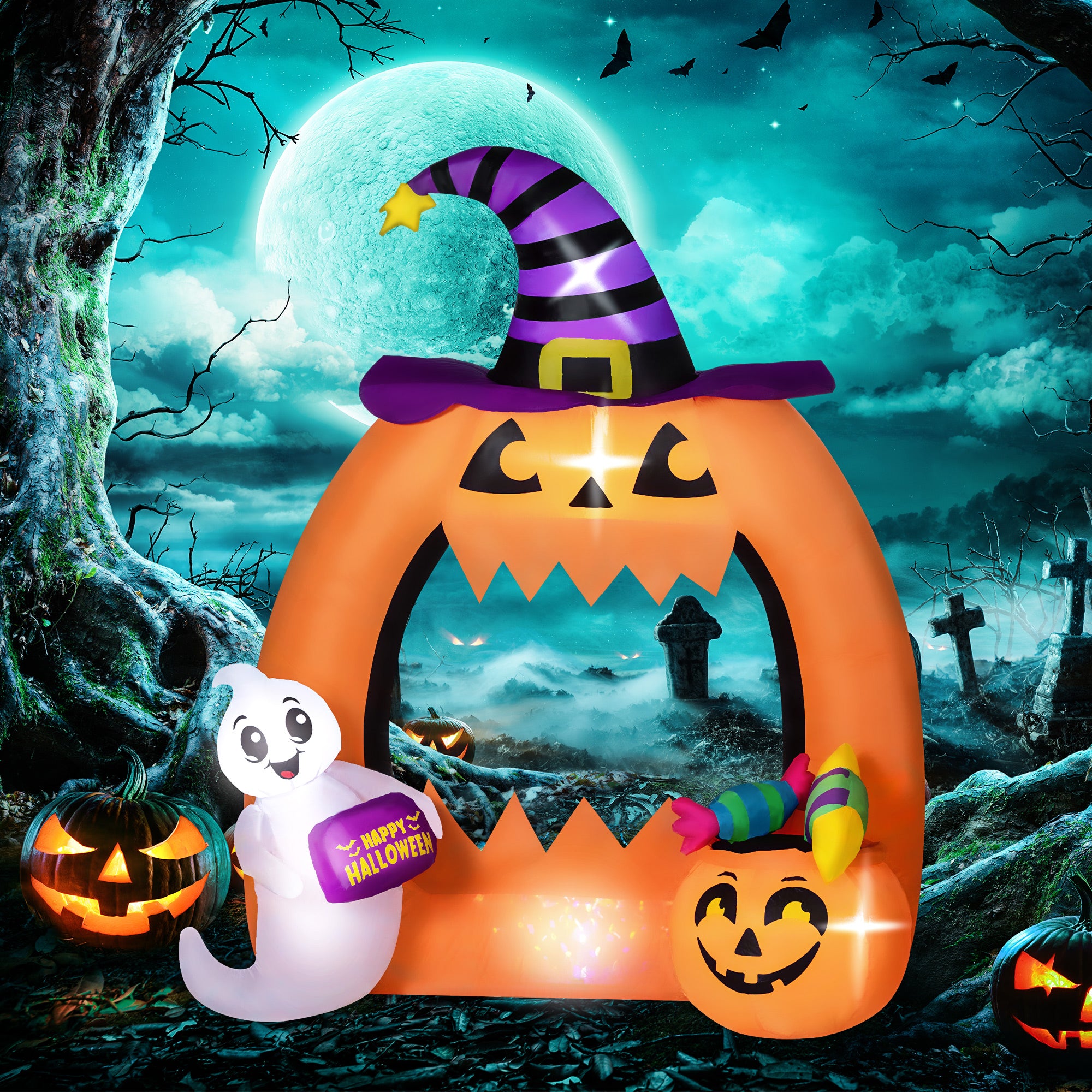 4.9ft Inflatable Pumpkin Archway Halloween Decoration