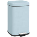Modern 20L Boxy Metal Kitchen Bin with Pedal - Light Green