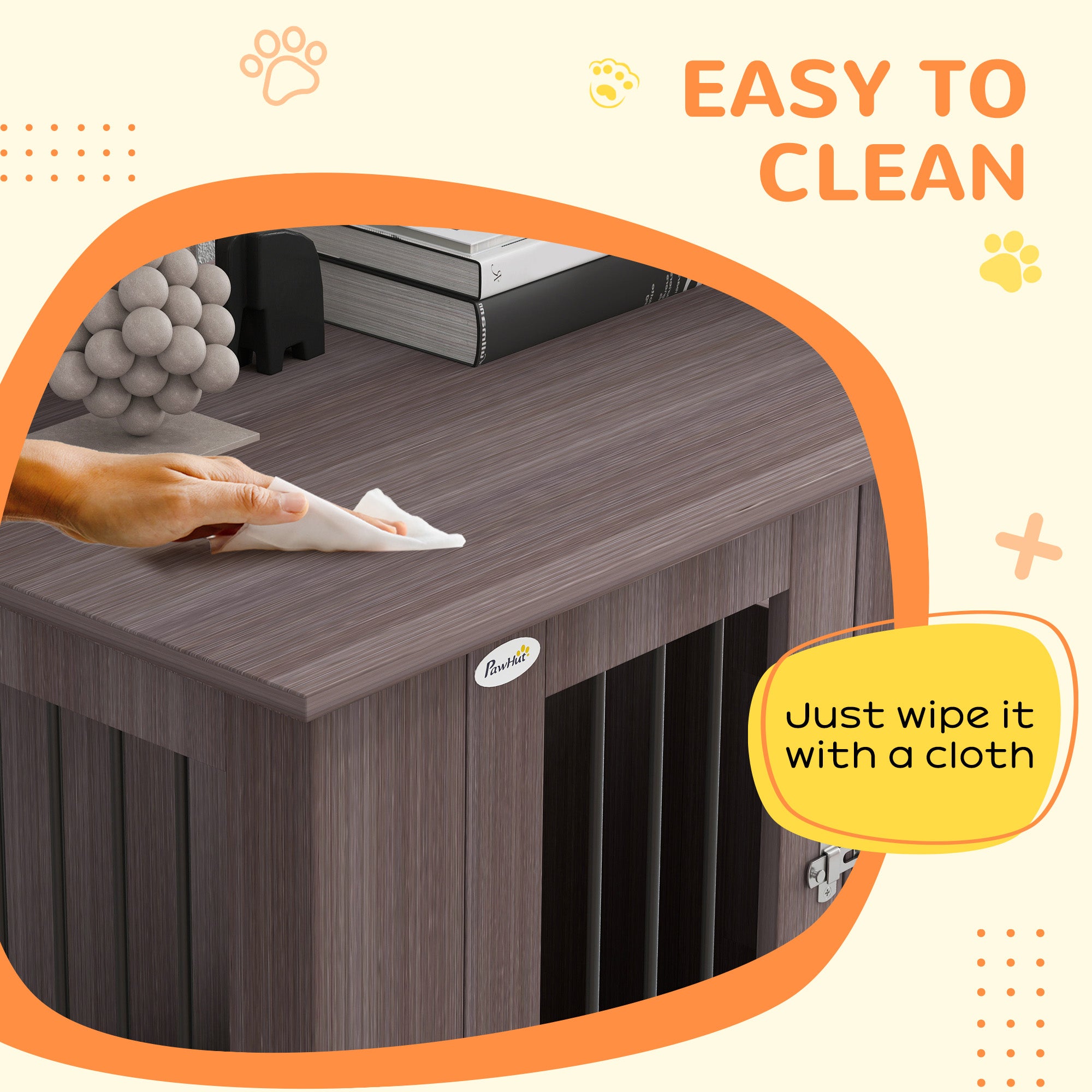 Medium & Large Dog Crate Table with Magnetic Door for Indoor Use - Purple