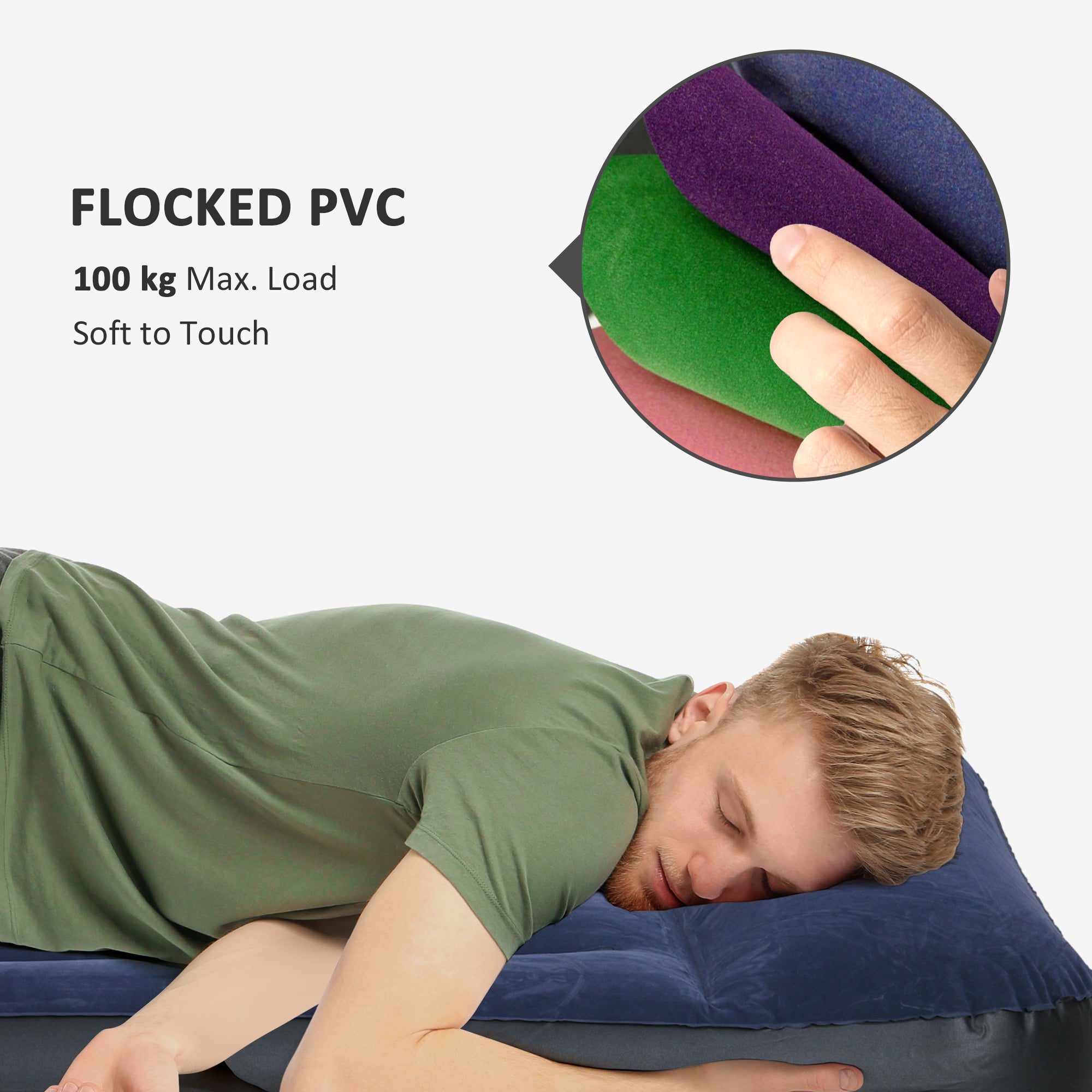 Single Air Bed with Built-in Electric Pump and Carry Bag