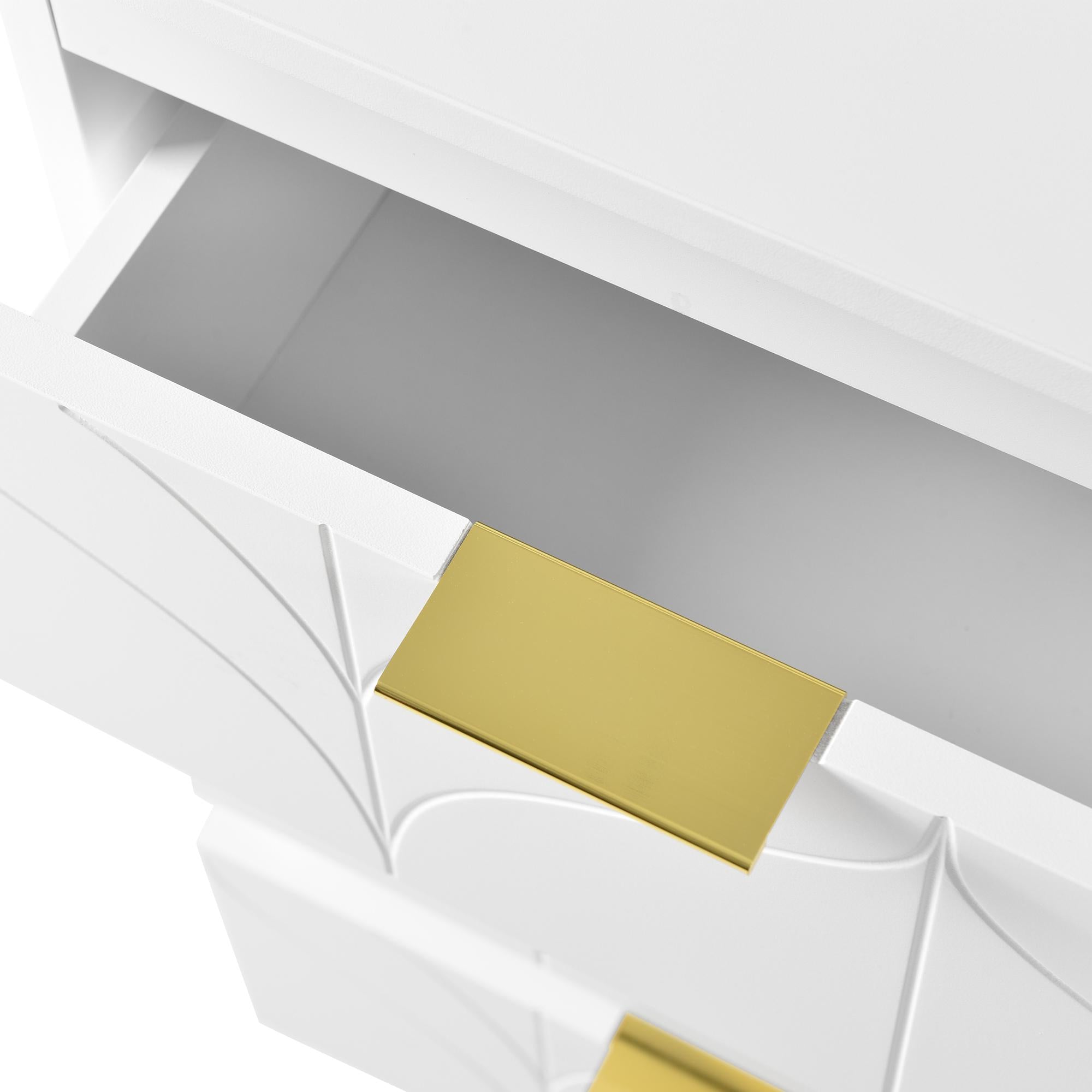 Elegant Dressing Table with 180° Rotating Top and 6 Silent Drawers - White
