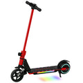 Folding Electric Scooter for Kids 6-14 with Dual Brakes, Front Suspension, LED Lights & Display - Red