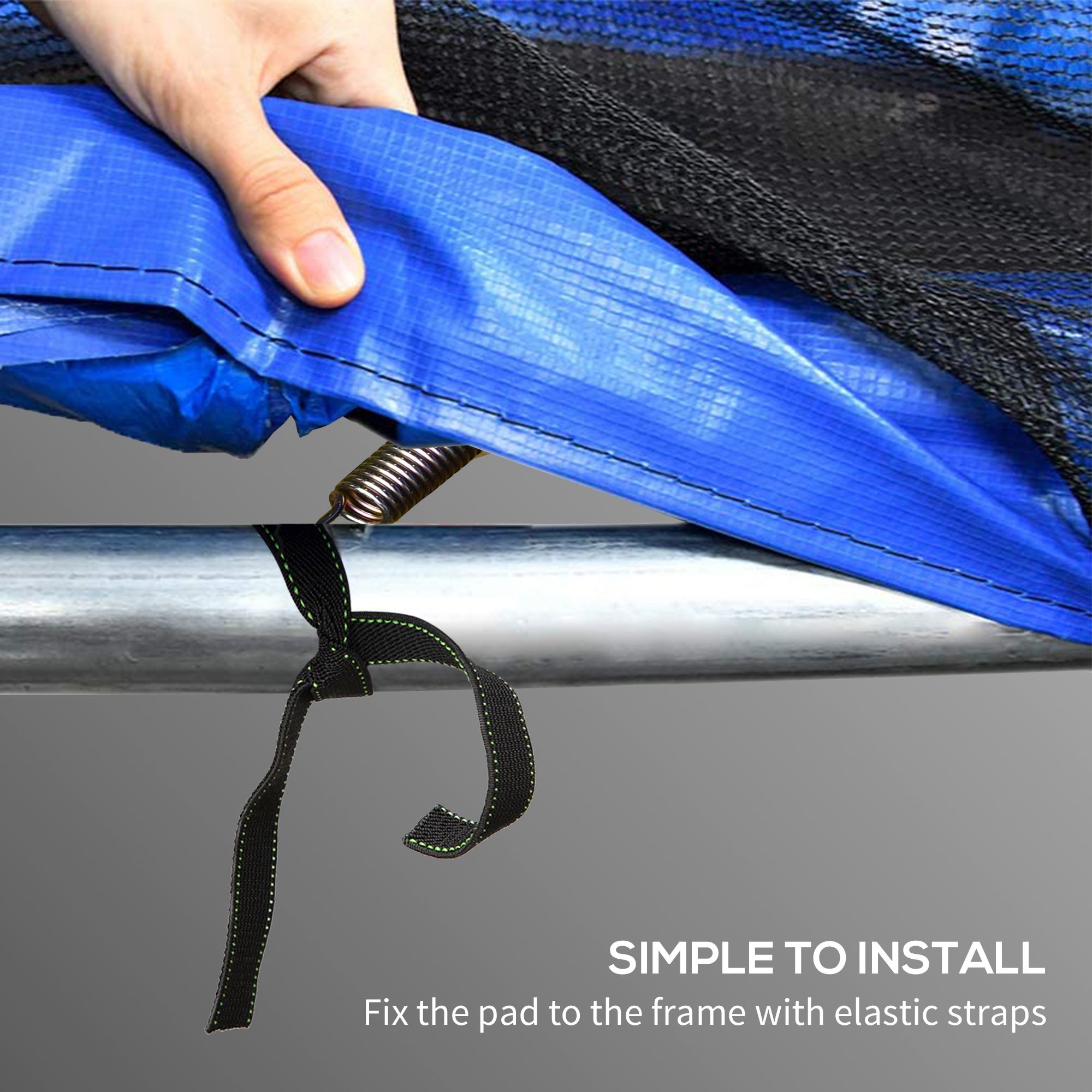 8FT Trampoline Spring Cover Replacement Pad with Elastic Cord - Multi-Coloured