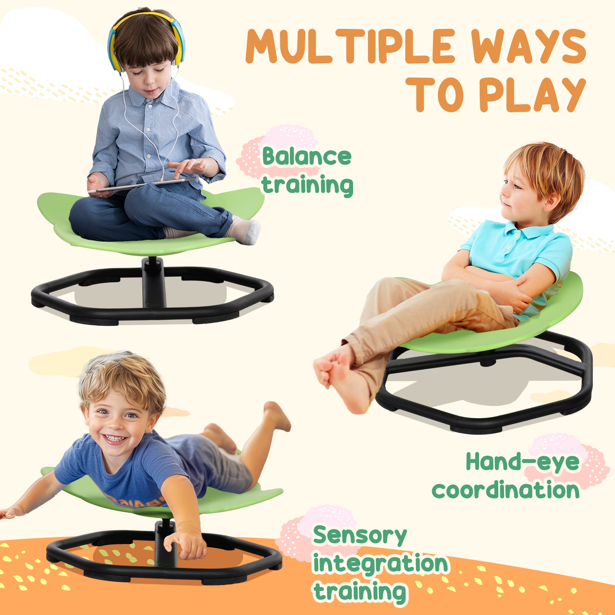 Elephant Shape Spinning Chair for Autism 3-6 Years Old