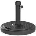 22kg Round HDPE Garden Parasol Base for 38mm & 48mm Umbrella Poles - Black