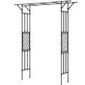 Garden Arch, PE-Coated Steel Arbour Trellis for Climbing Plants, Rose Arch, 180 x 40 x 215 cm, Black