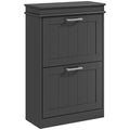 Two-Drawer Minimalistic 10-Shoe Cabinet - Black