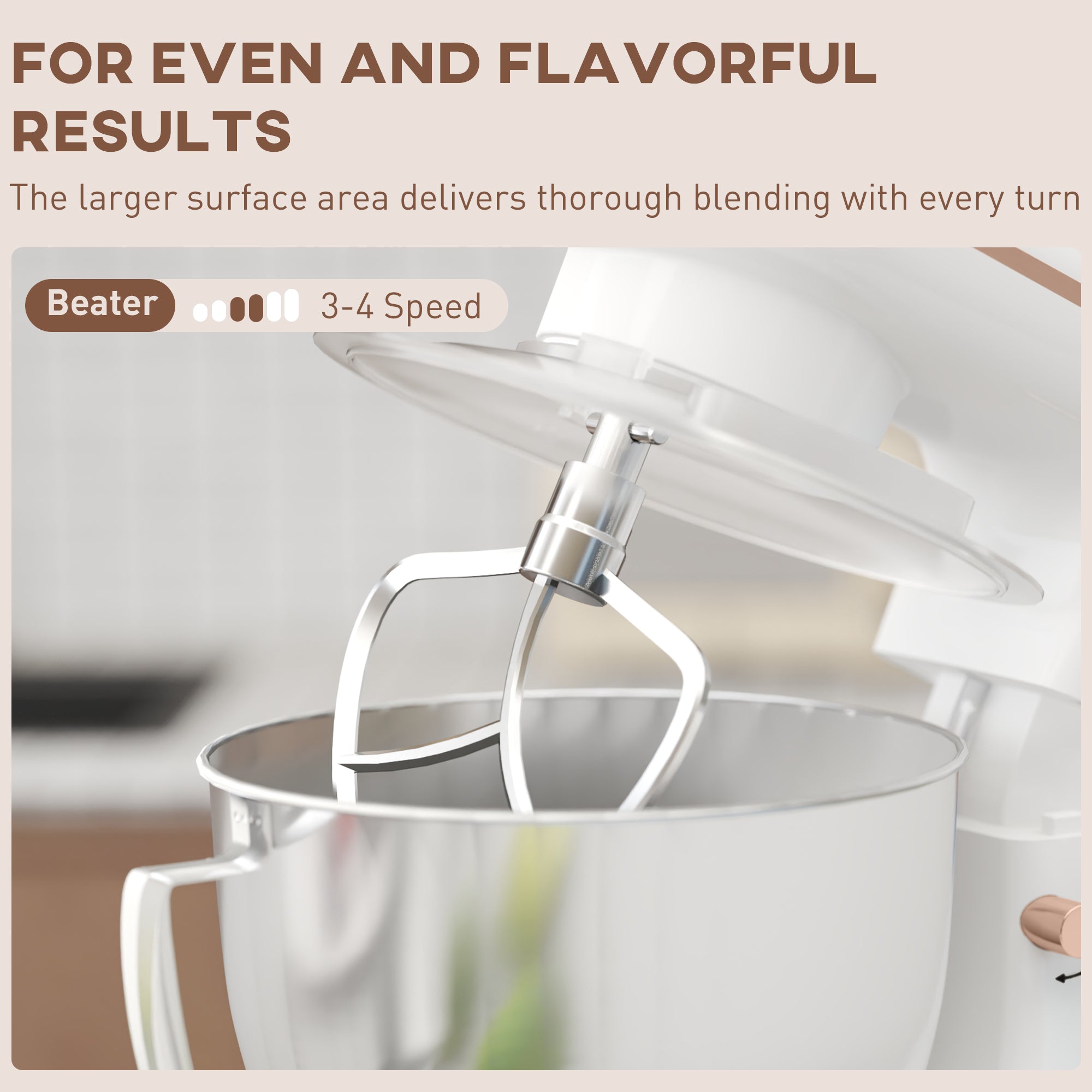 1300W Kitchen Stand Mixer, with Accessories - White