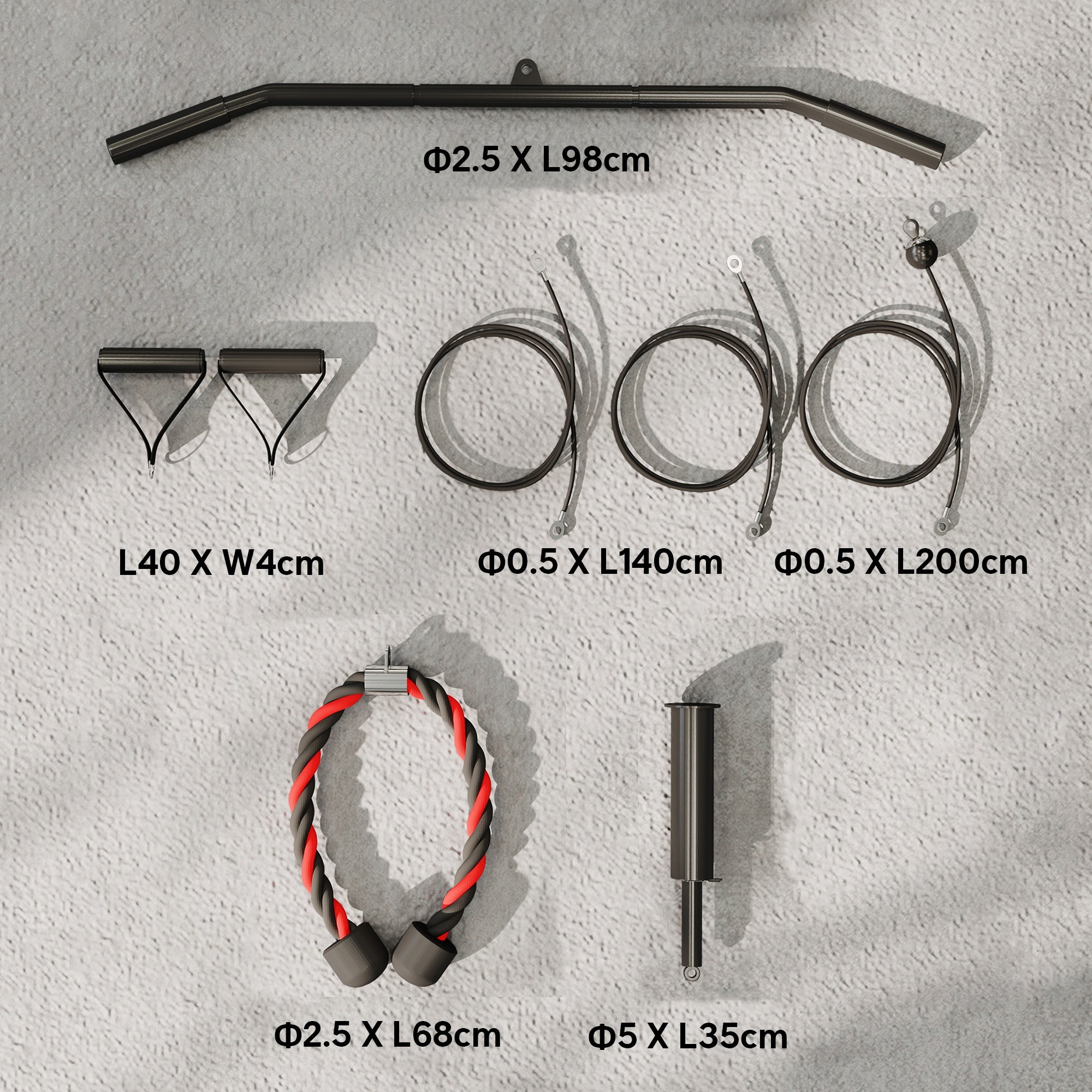 Weight Pulley System, Cable Pulley System for Home Gym, Cable Machine LAT Pull Down Attachment for Biceps Curl, Tricep, Arm Workouts