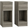 Set of Two Modern Storage Bedside Tables - Grey