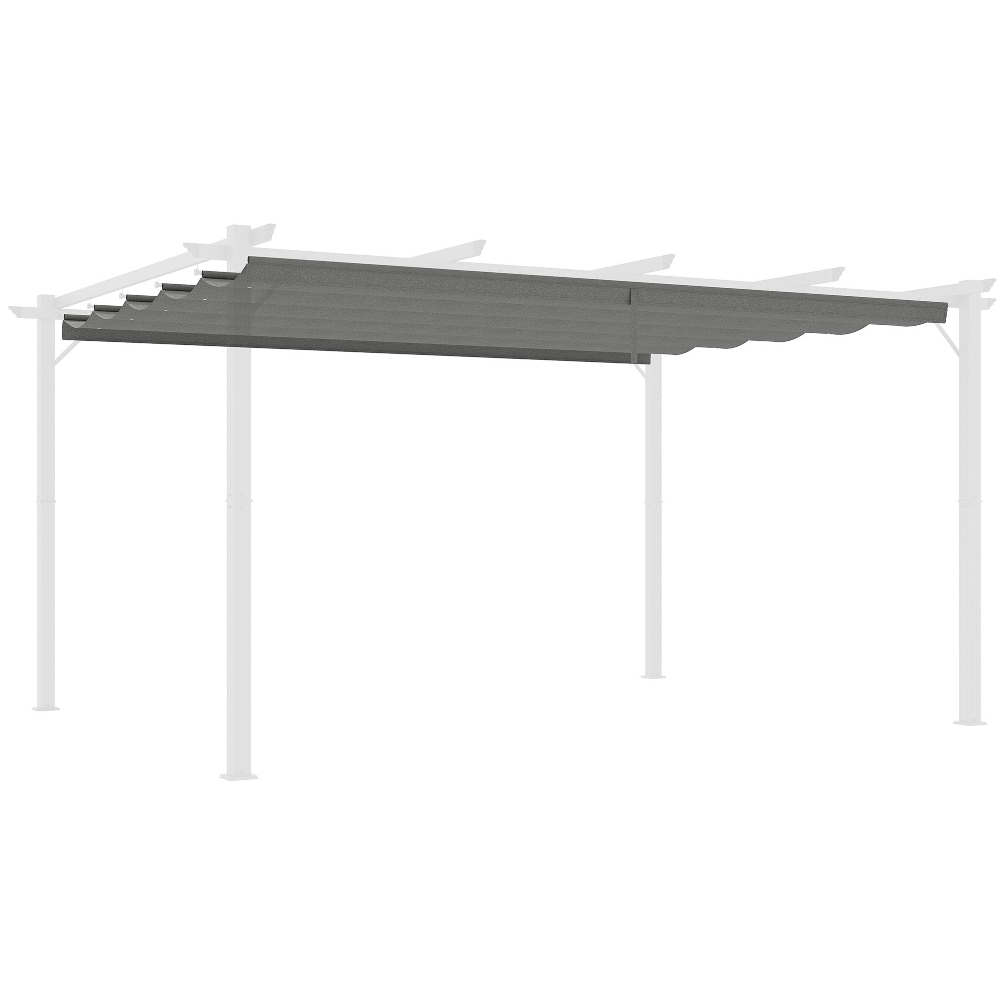 Retractable Pergola Shade Cover, Replacement Canopy for 4 x 3 (m) Pergola, Retractable Roof, Light Grey