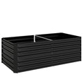 Raised Beds for Garden, Galvanised Steel Outdoor Planters with Multi-reinforced Rods, 180 x 90 x 59 cm, Black