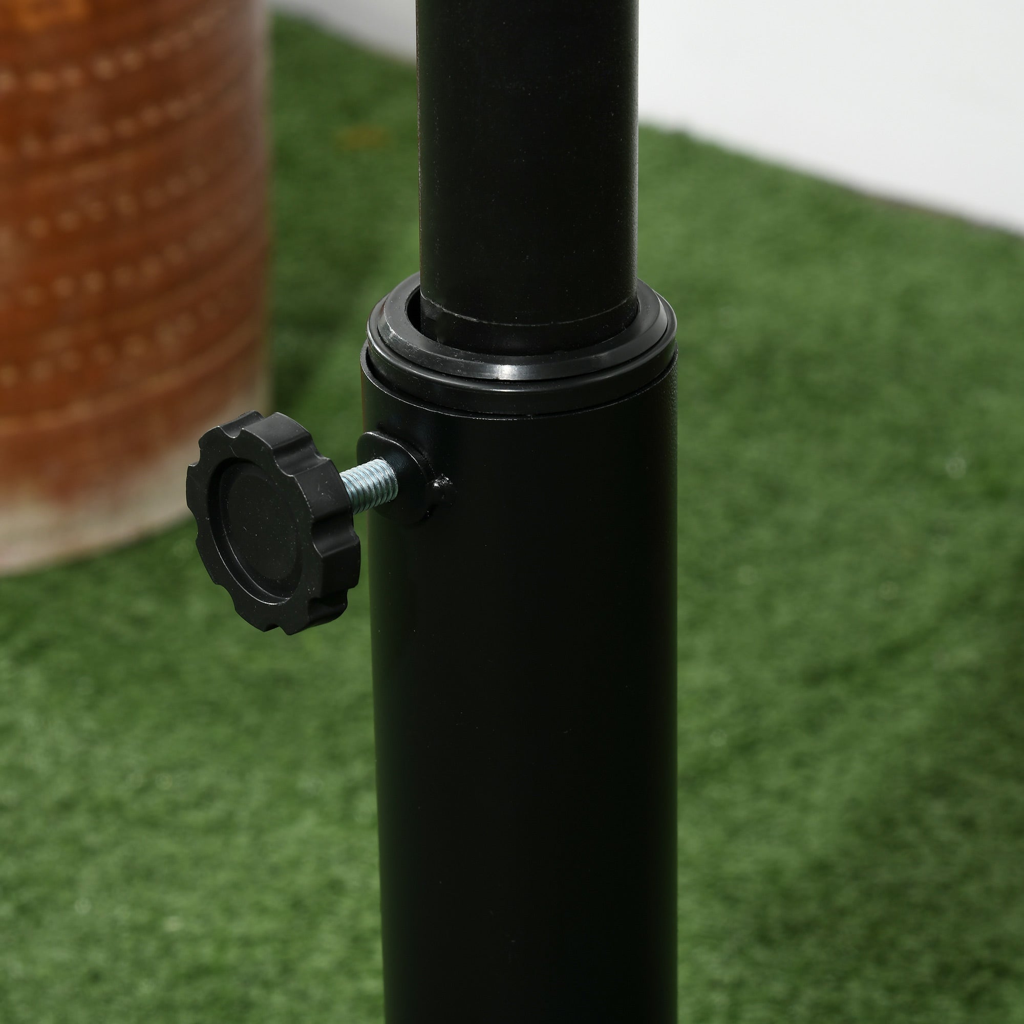 11.5 kg Plastic and Cement Rattan Pattern Parasol Base - Black