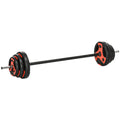 20kg Adjustable Barbell Weight Set for Home Gym Strength Training - Black and Red