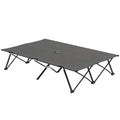 Double Camping Cot Bed Lightweight Foldable with Carry Bag - Charcoal Grey