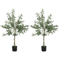 Set of Two Silk Leaf Artificial Olive Trees