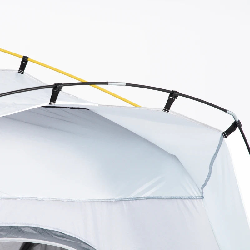 4 Person Automatic Pop Up Camping Tent with Welded Floor - Light Grey