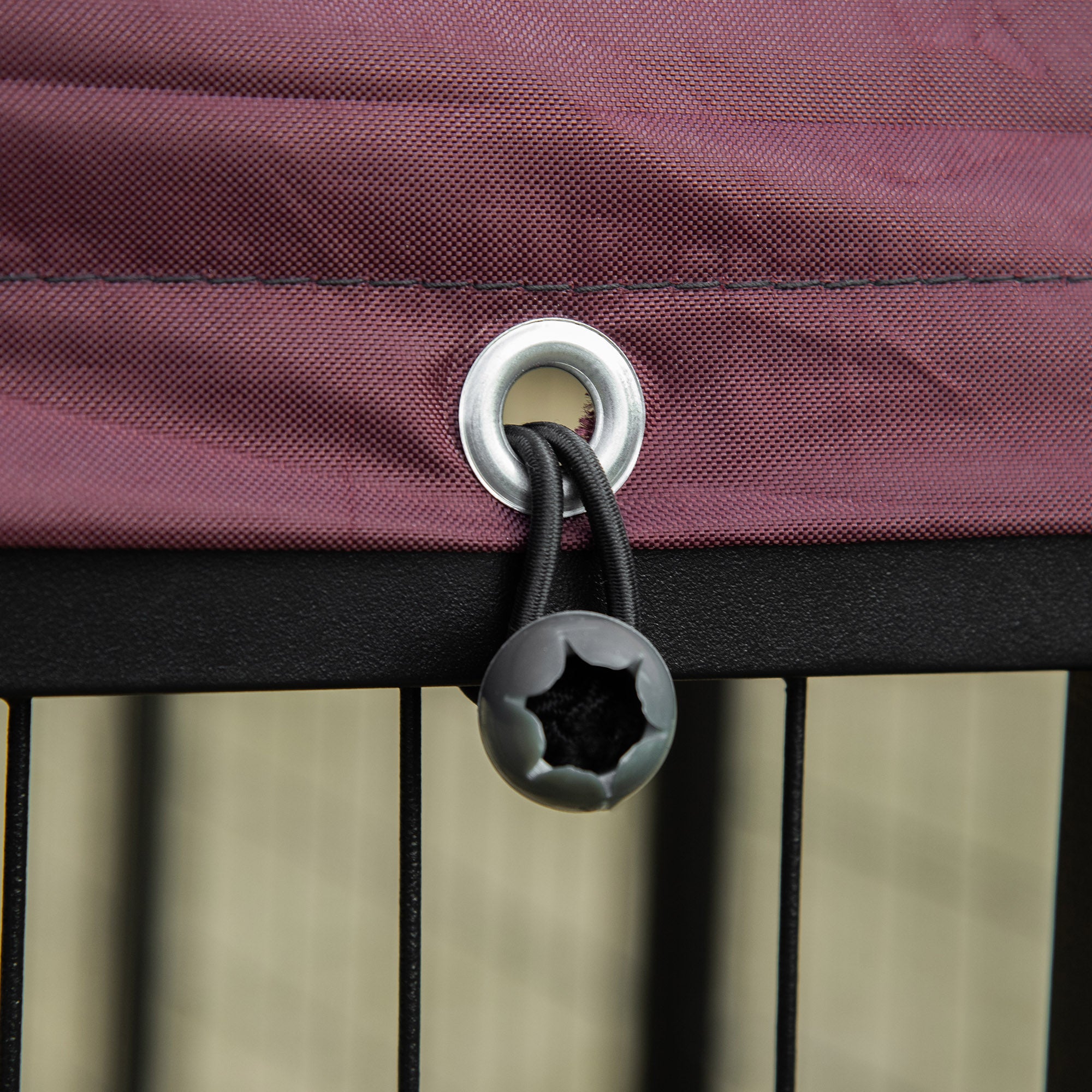 Outdoor Dog Kennel with Rotating Bowl Holders, Water and UV-Resistant Cover for Medium & Small Dogs, Red