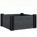 Vinyl Raised Garden Bed Kit, 2 x 2 x 1ft Modular Elevated Garden Box with Slotting Legs and Open Bottom, Dark Grey
