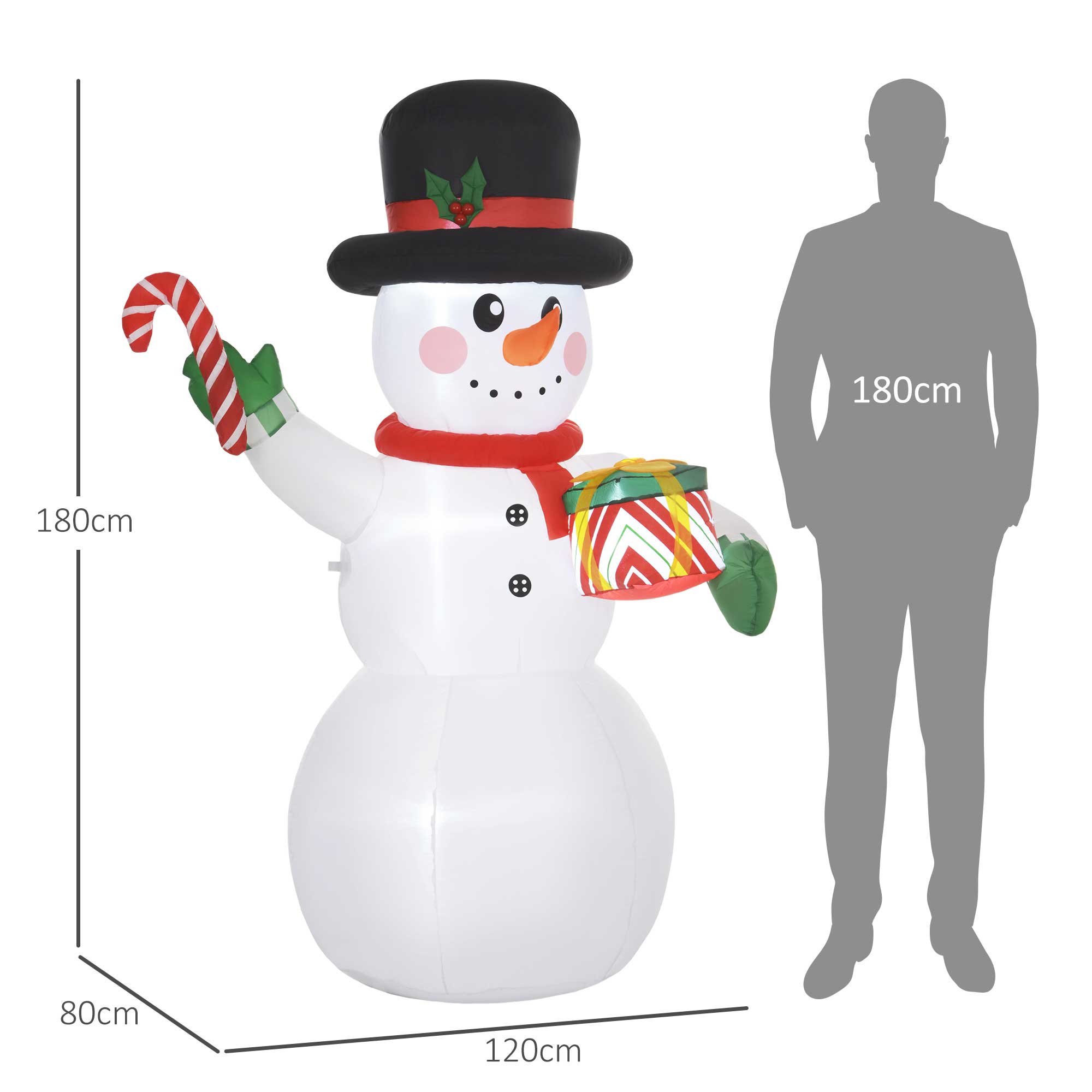 6ft Inflatable Christmas Snowman, with Accessories