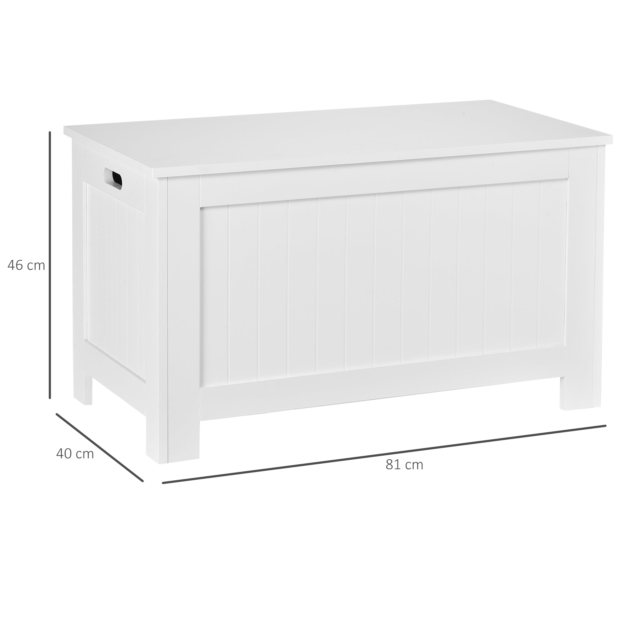 Lift Top Storage Chest Toy Box Organizer with Lid and Safety Hinges for Bedroom Entryway Living Room - White