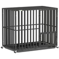 Heavy Duty Dog Crate, Dog Cage with Wheels for Small Medium Breeds, Metal Pet Kennel with Removable Tray