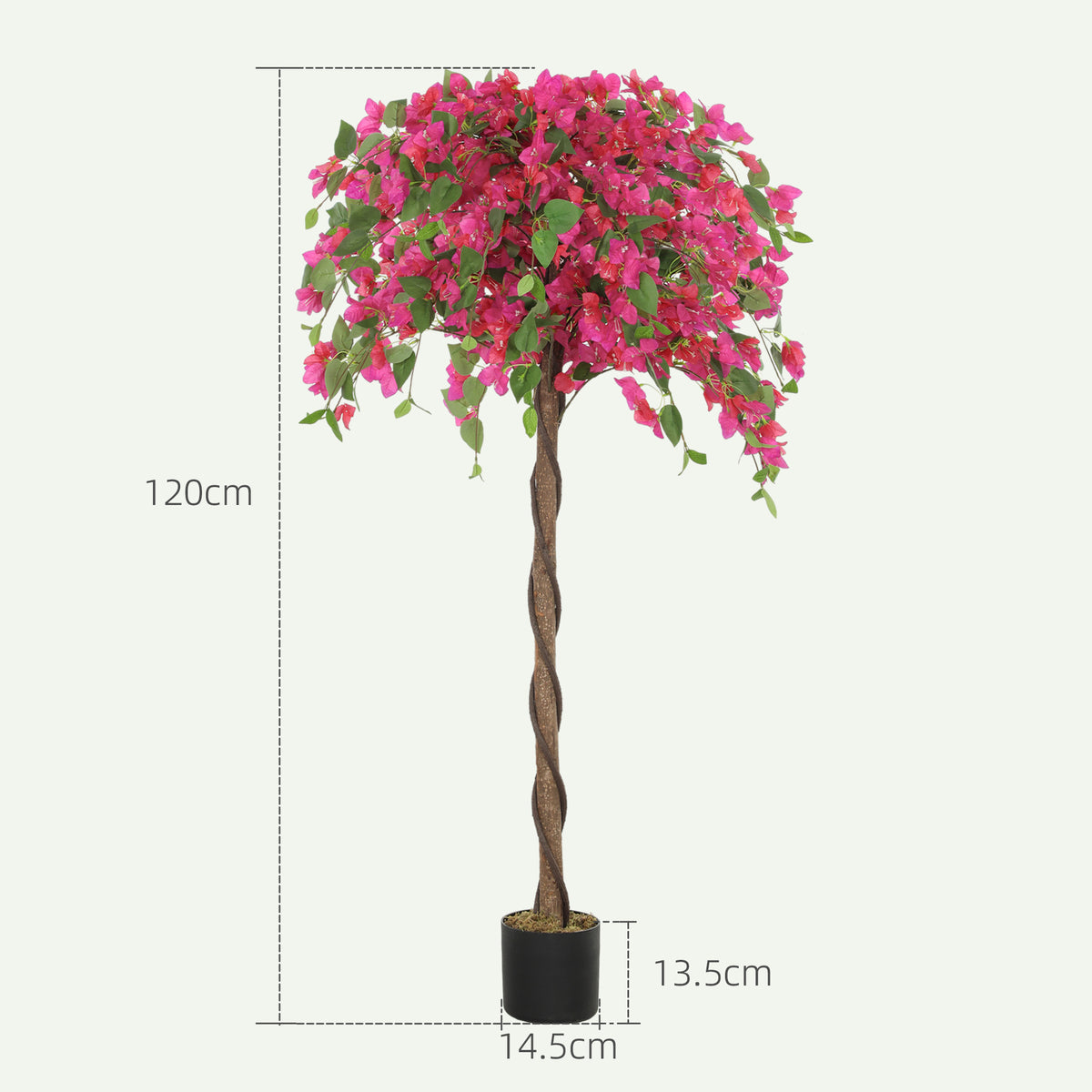 Set of 2 Artificial Murraya Flower Plants in Pots 120cm - Purple and Red