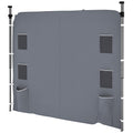 Replacement Gazebo Sidewall 195 x 295 cm Oxford Fabric with Storage Pockets - Grey