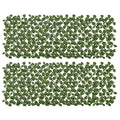 Set of 2 Expandable Artificial Trellis Hedges – Realistic Leaf Privacy Screen, 2 x 1 m