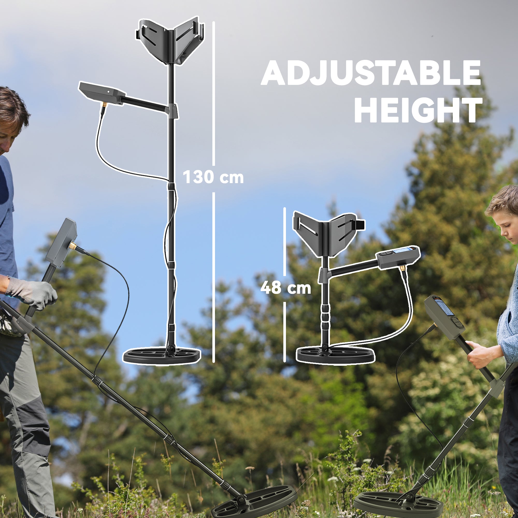 Metal Detector for Adults and Beginners, Gold Detector with Higher Accuracy IP68 Waterproof Coil, 5 Professional Modes with Pinpoint & Memory Mode, Bigger Backlit LCD Display with DSP Chip