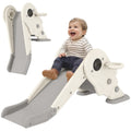 3-in-1 Toddler Slide with Climber and Basketball Hoop for Ages 2-5 - Cream White