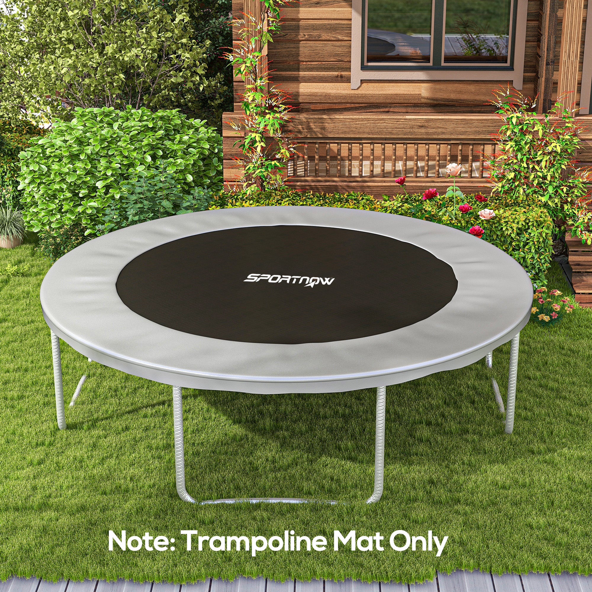 Replacement Trampoline Mat with Spring Pull Tool, 72 V-Hooks, for 12ft Trampoline using 14cm Springs, Green