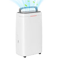 16L/Day Dehumidifier with Activated Carbon Filter, 5.5L Tank, Continuous Drainage, 24H Timer - White