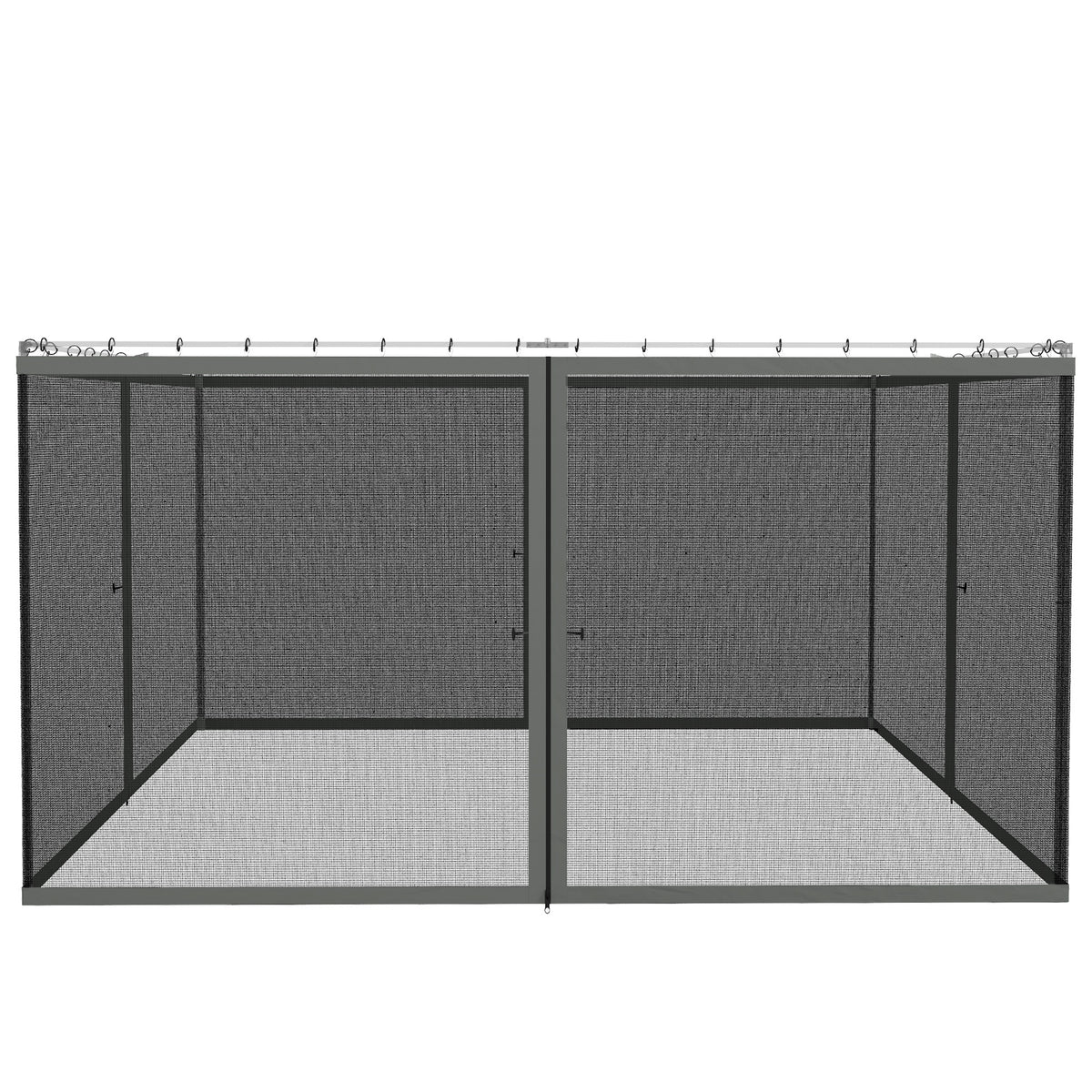 352 x 207cm Universal Replacement Mesh Sidewall Netting for Patio Gazebos and Canopy Tents, (Sidewall Only) Dark Grey