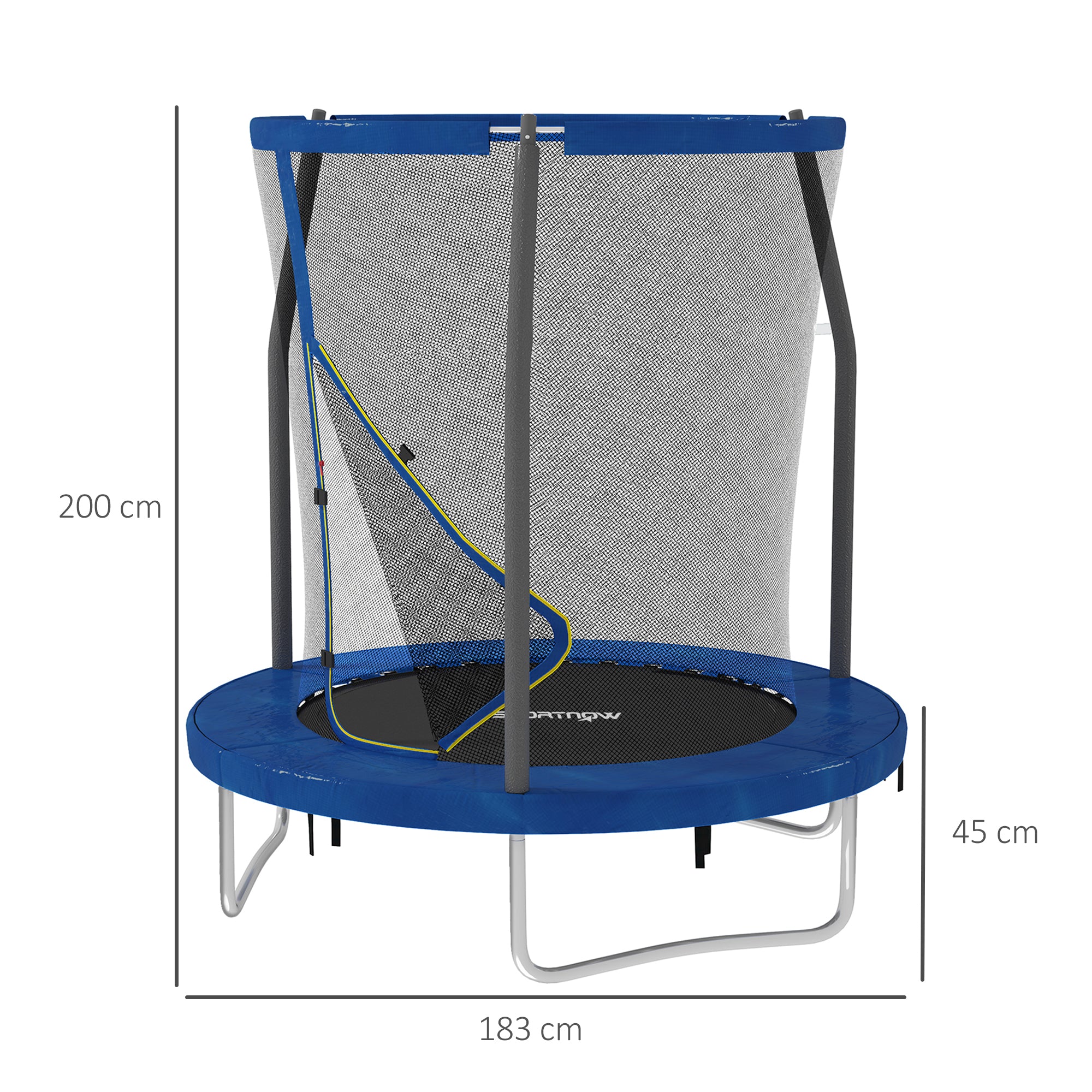 6ft Trampoline with Safety Enclosure Net, Steel Frame Outdoor Trampoline, with Edge, Safety Cover