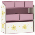 Kids Toy Storage Units, 3-Tier Toy Organiser Shelf with 6 Removable Boxes for Kids, Bedroom, Playroom, Pink