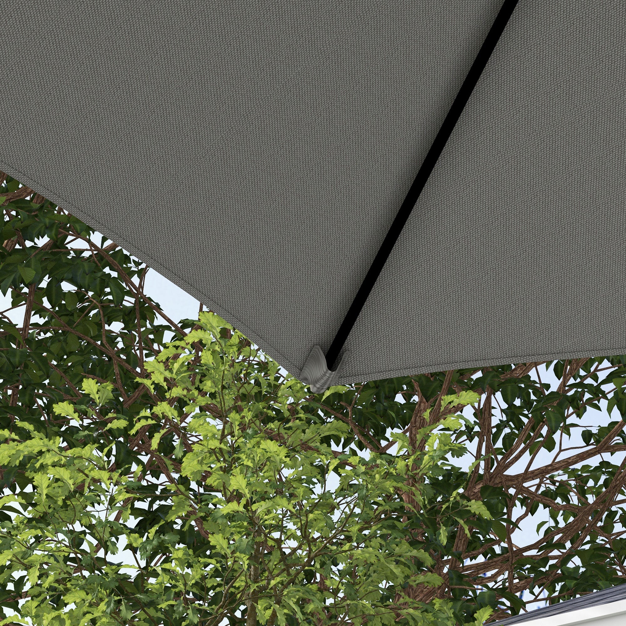 2.5m Rotating Cantilever Parasol With Base - Light Grey Polyester