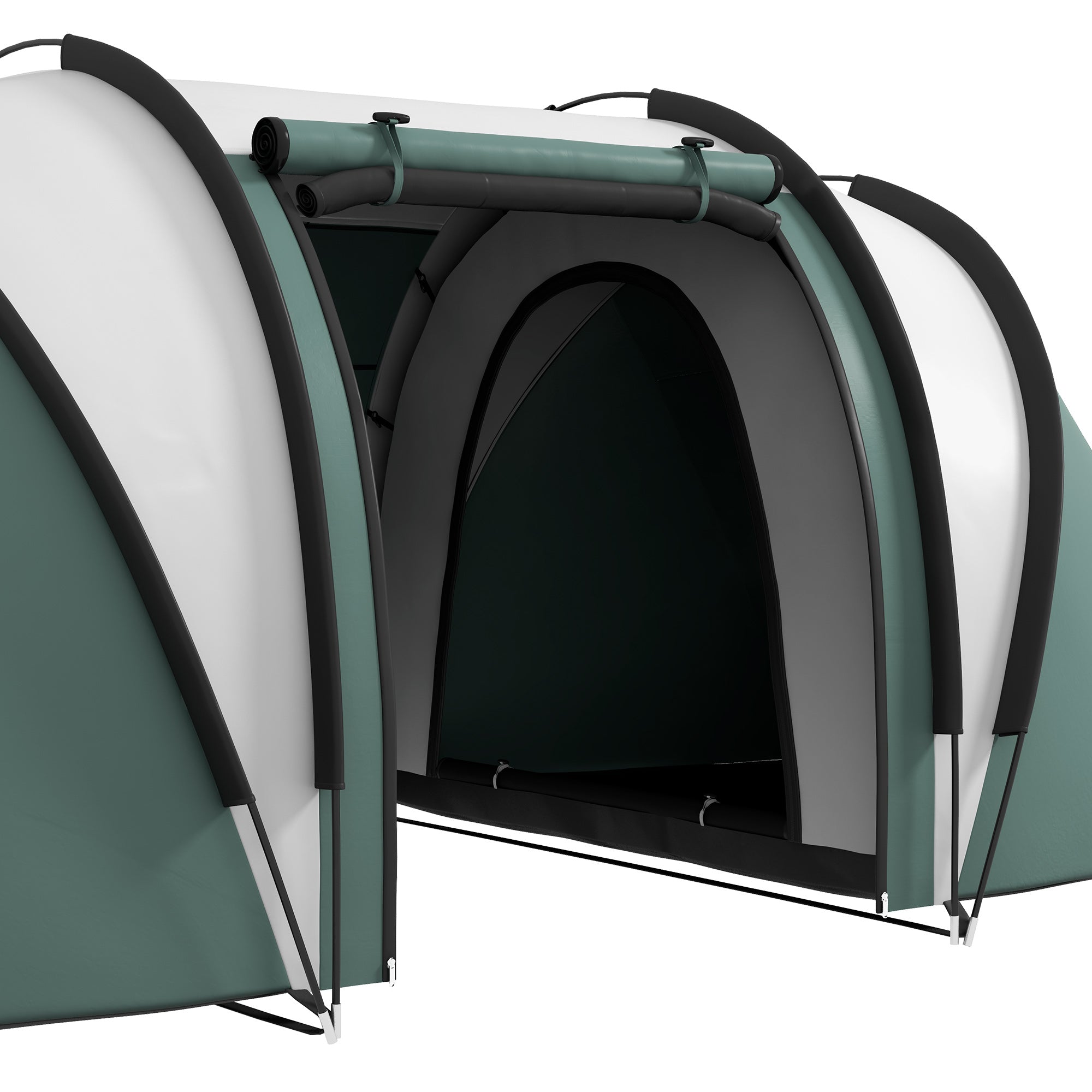 Camping Tent with 2 Bedrooms and Living Area, 3000mm Waterproof Family Tent, for Fishing Hiking Festival, Dark Green