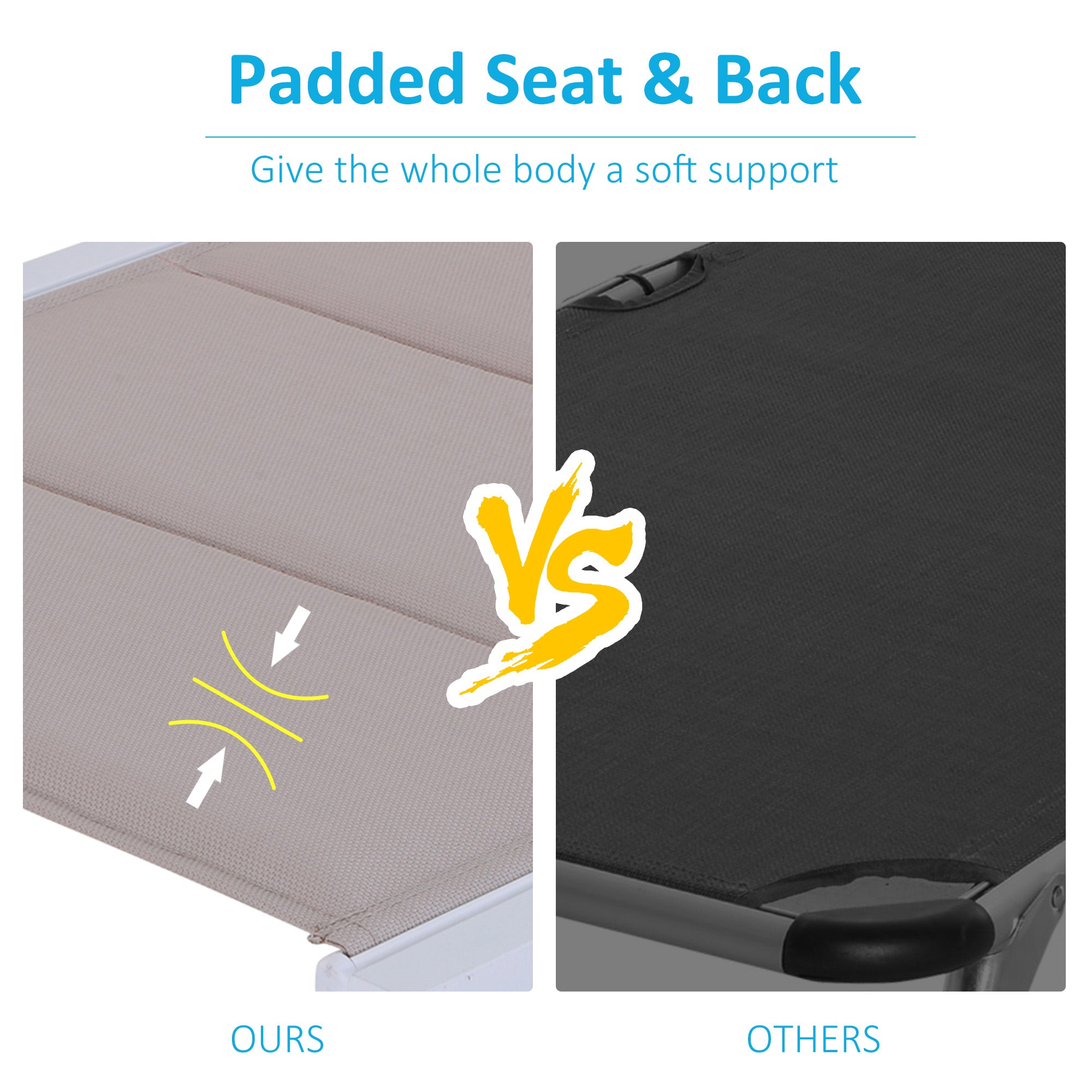 Aluminium Frame Outdoor Garden Sun Lounger w/ Wheels White/Beige