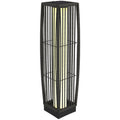 Solar Rattan Floor Lamp, Outdoor Garden Lantern with Auto On/Off LED Lights, IP44 for Patio, Terrace, Dark Grey