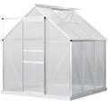 Walk-In 190 x 190cm Polycarbonate Greenhouse - Silver Tone