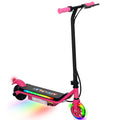 Kids Electric Scooter with Dual Brakes, Flash Wheel & Colourful Lights, 12 km/h, Ages 6-14 - Pink