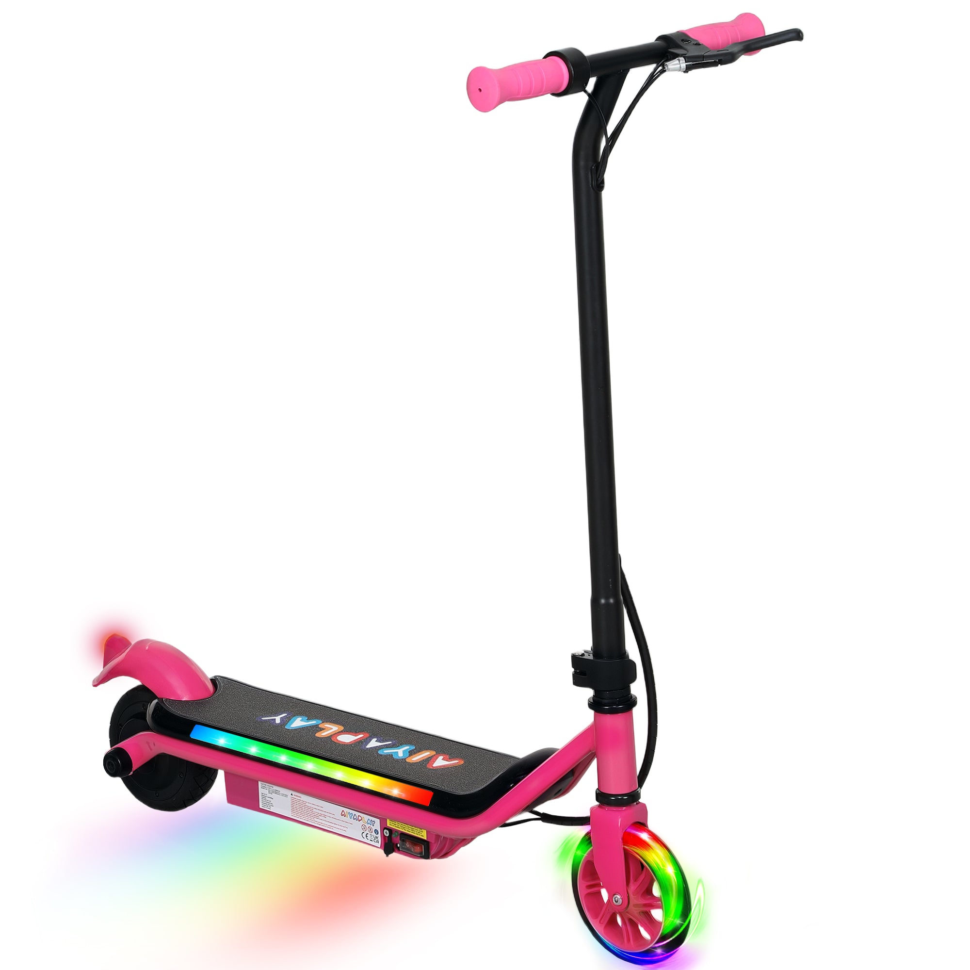 Electric Scooter for Kids Ages 6-14, with Dual Brakes, Flash Wheel and Colourful Light, Kids Electric Scooter E Scooter, Up to 12 KM/H & 10 KM, Pink