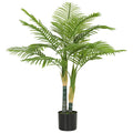 Artificial Palm Tree with 14 PEVA Leaves, 120cm Decorative Artificial Plant with Pot and Moss Effect, Green