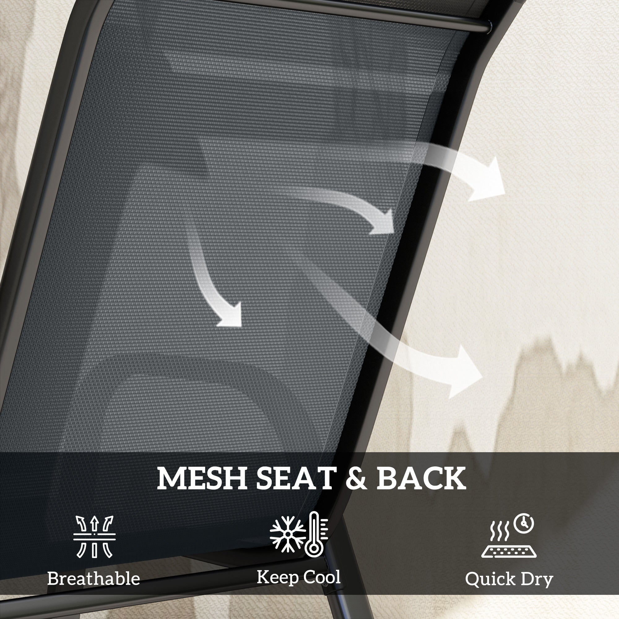 Five-Piece Steel Patio Set, with Glass-Top Table - Dark Grey