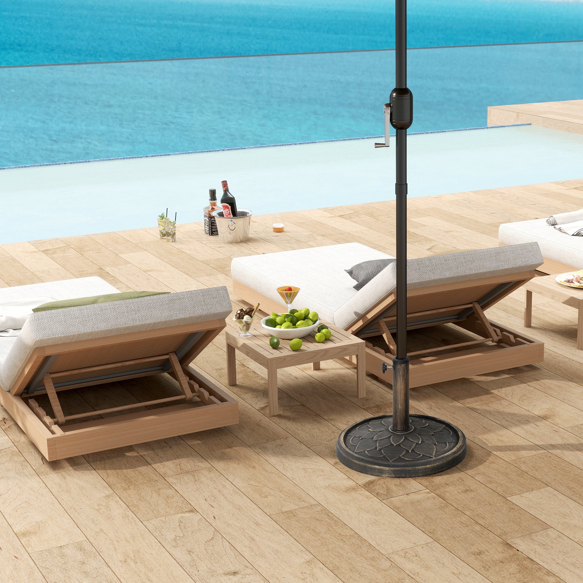 12kg Resin Garden Parasol Base Heavy Duty Umbrella Stand Bronze Tone