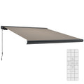 3 Metre Electric Retractable Awning with Aluminium Frame - Light Grey