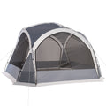Dome Tent for 6-8 Person, Camping Tent with 4 Zipped Mesh Doors, Removable Oxford Cloth, Lamp Hook, Portable Carry Bag, White and Grey