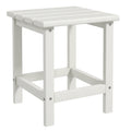 Square Coffee Table, HDPE Tabletop and Frame for Porch, Garden, Side Table, 38 x 38 x 46 cm, White